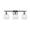 Waverly Bath Vanity Light shown in the Polished Chrome finish with a Clear shade
