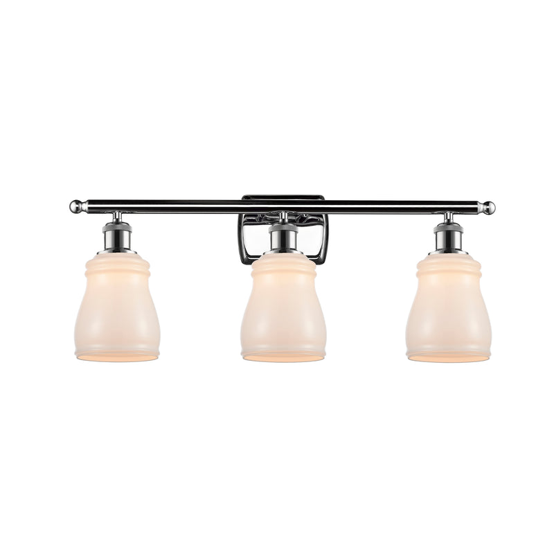 Ellery Bath Vanity Light shown in the Polished Chrome finish with a White shade