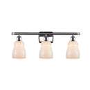 Ellery Bath Vanity Light shown in the Polished Chrome finish with a White shade