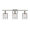 Cobbleskill Bath Vanity Light shown in the Polished Nickel finish with a Clear shade