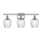 Salina Bath Vanity Light shown in the Polished Nickel finish with a Clear Spiral Fluted shade