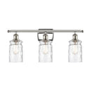 Candor Bath Vanity Light shown in the Polished Nickel finish with a Clear Waterglass shade