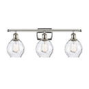 Waverly Bath Vanity Light shown in the Polished Nickel finish with a Clear shade