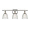 Castile Bath Vanity Light shown in the Polished Nickel finish with a Clear shade