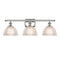 Arietta Bath Vanity Light shown in the Polished Nickel finish with a Clear shade