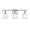 Brookfield Bath Vanity Light shown in the Polished Nickel finish with a White shade