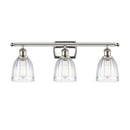 Brookfield Bath Vanity Light shown in the Polished Nickel finish with a Clear shade