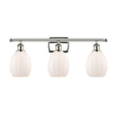 Eaton Bath Vanity Light shown in the Polished Nickel finish with a Matte White shade