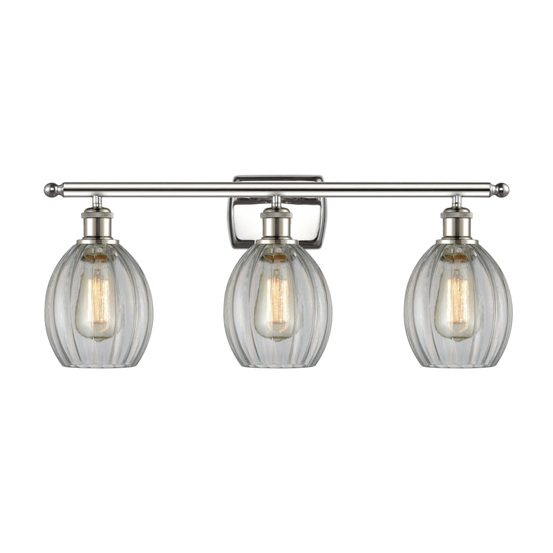 Eaton Bath Vanity Light shown in the Polished Nickel finish with a Clear shade