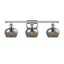 Fenton Bath Vanity Light shown in the Polished Nickel finish with a Plated Smoke shade