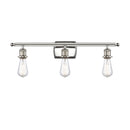 Bare Bulb Bath Vanity Light shown in the Polished Nickel finish