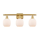 Belfast Bath Vanity Light shown in the Satin Gold finish with a Matte White shade