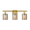 Cobbleskill Bath Vanity Light shown in the Satin Gold finish with a Mercury shade