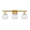 Deco Swirl Bath Vanity Light shown in the Satin Gold finish with a Clear shade