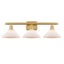 Orwell Bath Vanity Light shown in the Satin Gold finish with a Matte White shade