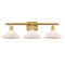 Orwell Bath Vanity Light shown in the Satin Gold finish with a Matte White shade