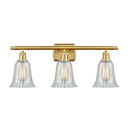 Hanover Bath Vanity Light shown in the Satin Gold finish with a Mouchette shade