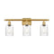Hadley Bath Vanity Light shown in the Satin Gold finish with a Clear shade