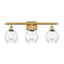 Waverly Bath Vanity Light shown in the Satin Gold finish with a Clear shade