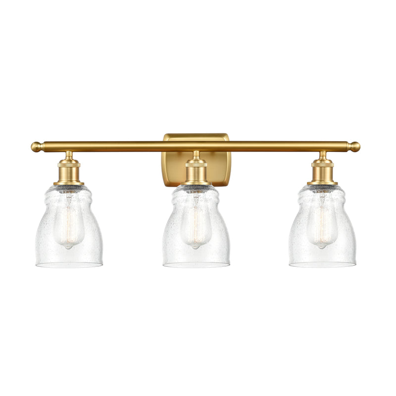 Ellery Bath Vanity Light shown in the Satin Gold finish with a Seedy shade