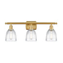 Brookfield Bath Vanity Light shown in the Satin Gold finish with a Clear shade