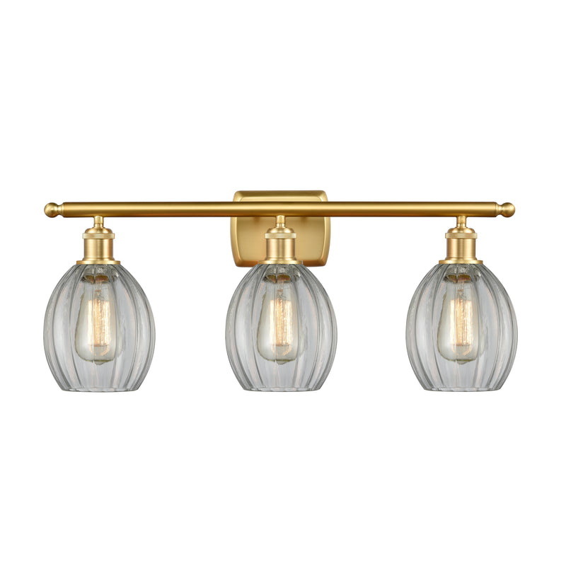 Eaton Bath Vanity Light shown in the Satin Gold finish with a Clear shade