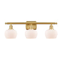 Fenton Bath Vanity Light shown in the Satin Gold finish with a Matte White shade