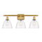 Ballston Dome Bath Vanity Light shown in the Satin Gold finish with a Clear shade