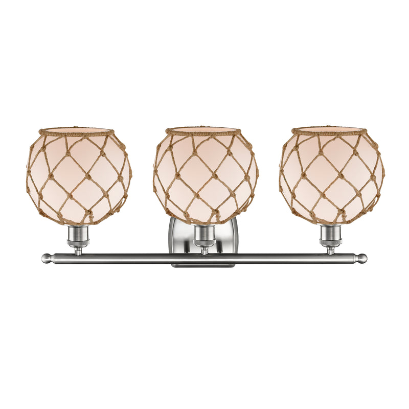 Innovations Lighting Farmhouse Rope 3 Light Bath Vanity Light Part Of The Ballston Collection 516-3W-SN-G121-8RB-LED
