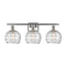 Deco Swirl Bath Vanity Light shown in the Brushed Satin Nickel finish with a Clear shade