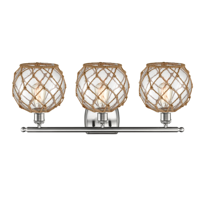 Innovations Lighting Farmhouse Rope 3 Light Bath Vanity Light Part Of The Ballston Collection 516-3W-SN-G122-8RB-LED