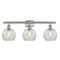 Athens Bath Vanity Light shown in the Brushed Satin Nickel finish with a Clear shade