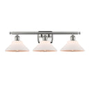 Orwell Bath Vanity Light shown in the Brushed Satin Nickel finish with a Matte White shade