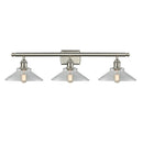 Orwell Bath Vanity Light shown in the Brushed Satin Nickel finish with a Clear shade