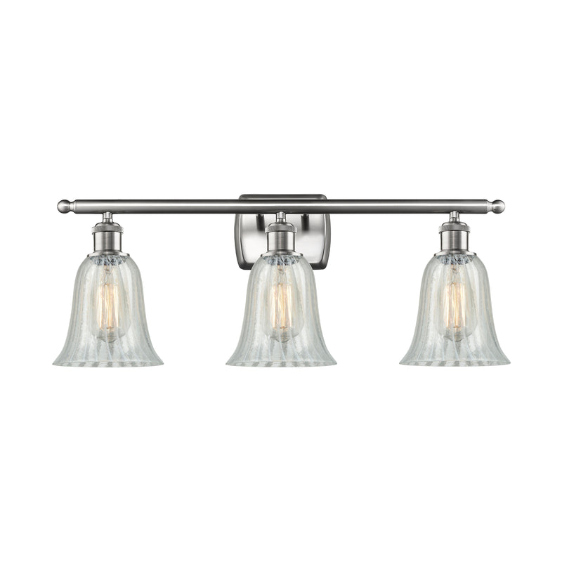 Hanover Bath Vanity Light shown in the Brushed Satin Nickel finish with a Mouchette shade