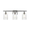 Hadley Bath Vanity Light shown in the Brushed Satin Nickel finish with a Clear shade