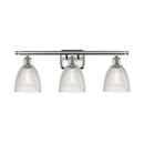 Castile Bath Vanity Light shown in the Brushed Satin Nickel finish with a Clear shade