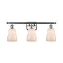 Ellery Bath Vanity Light shown in the Brushed Satin Nickel finish with a White shade