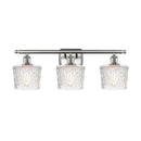 Niagra Bath Vanity Light shown in the Brushed Satin Nickel finish with a Clear shade