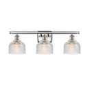 Dayton Bath Vanity Light shown in the Brushed Satin Nickel finish with a Clear shade