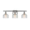 Dayton Bath Vanity Light shown in the Brushed Satin Nickel finish with a Clear shade