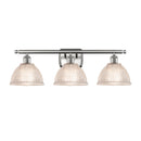 Arietta Bath Vanity Light shown in the Brushed Satin Nickel finish with a Clear shade