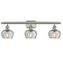 Fenton Bath Vanity Light shown in the Brushed Satin Nickel finish with a Clear shade