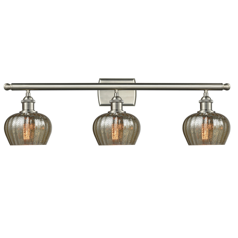 Fenton Bath Vanity Light shown in the Brushed Satin Nickel finish with a Mercury shade