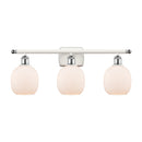 Belfast Bath Vanity Light shown in the White and Polished Chrome finish with a Matte White shade