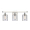 Cobbleskill Bath Vanity Light shown in the White and Polished Chrome finish with a Clear shade