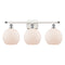 Athens Bath Vanity Light shown in the White and Polished Chrome finish with a Matte White shade