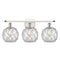 Farmhouse Rope Bath Vanity Light shown in the White and Polished Chrome finish with a Clear Glass with White Rope shade