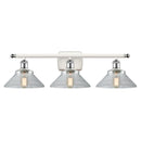 Orwell Bath Vanity Light shown in the White and Polished Chrome finish with a Clear shade