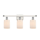 Hadley Bath Vanity Light shown in the White and Polished Chrome finish with a Matte White shade